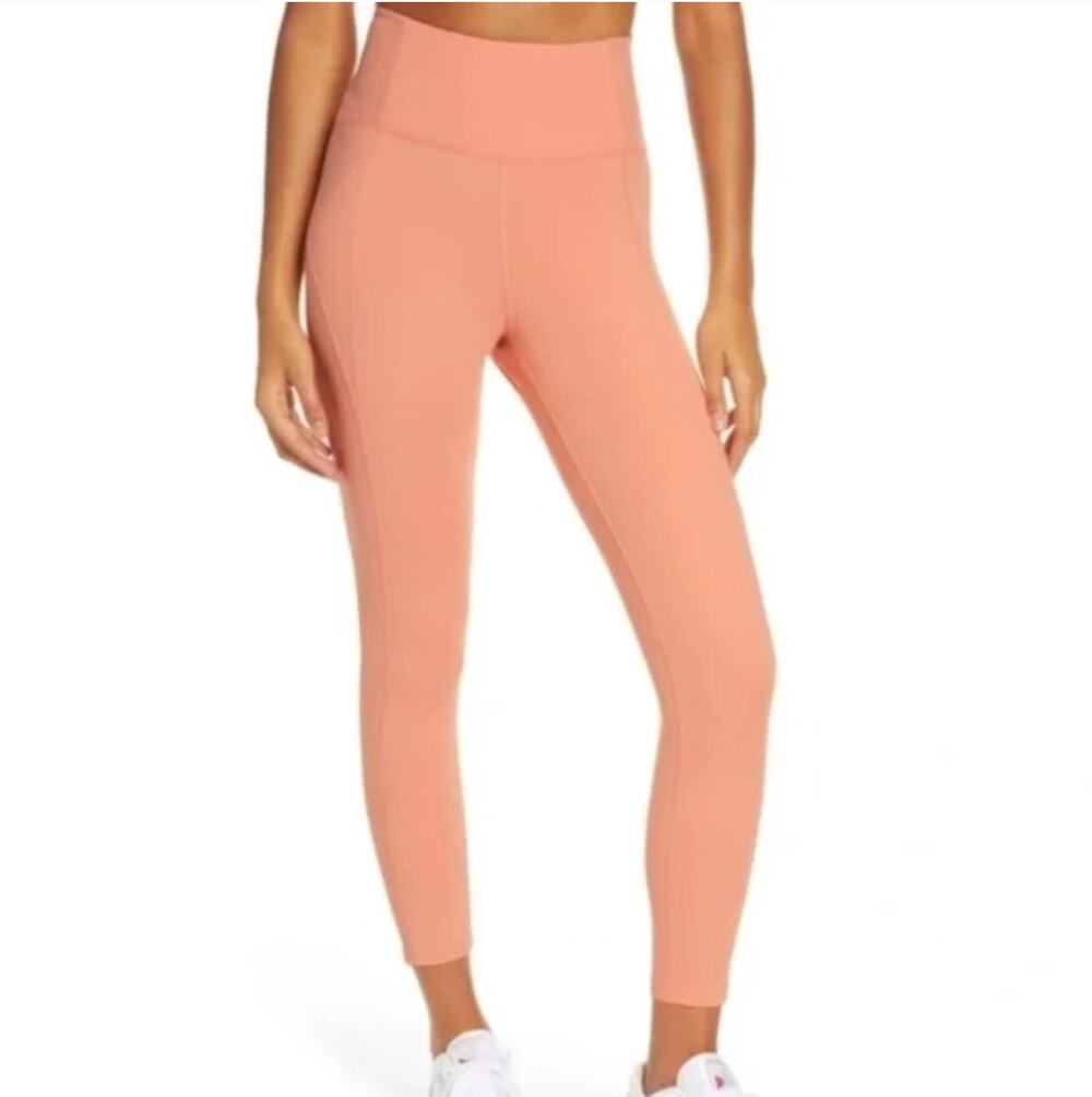 Girlfriend Collective High Waisted Peach Leggings Size Small
